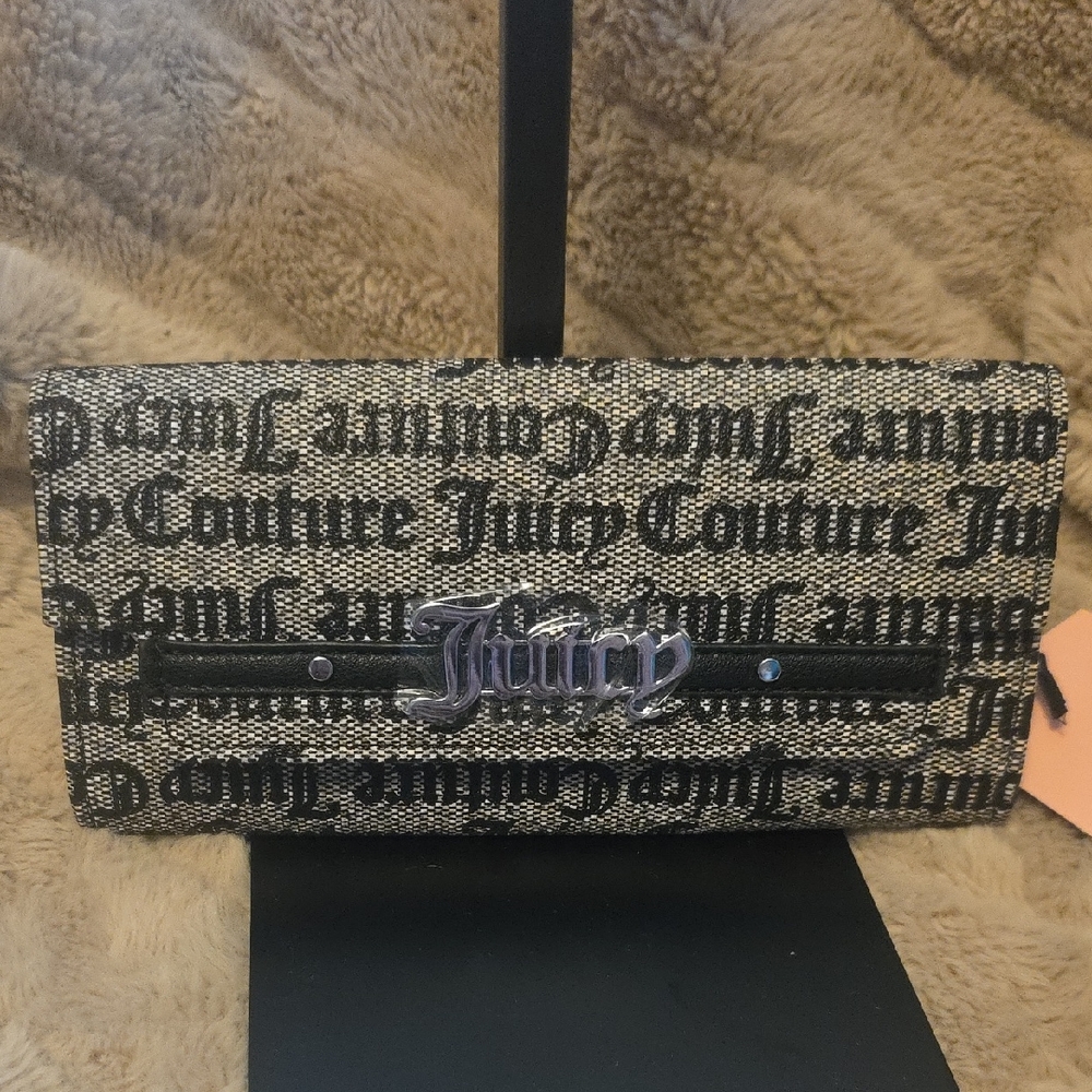 Juicy Couture Logo Wallet in Black and Grey